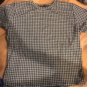 black and white shirt